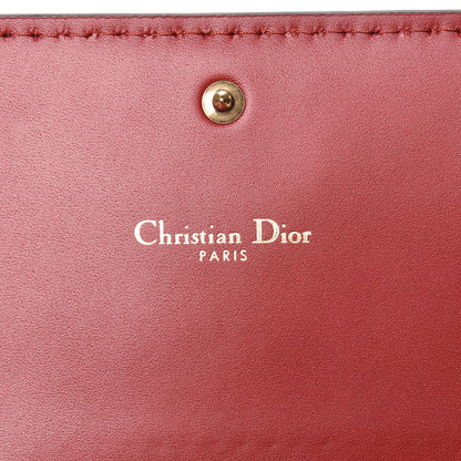 Christian Dior Calfskin D Fence Croisiere Chain Wallet Red 6 of 12