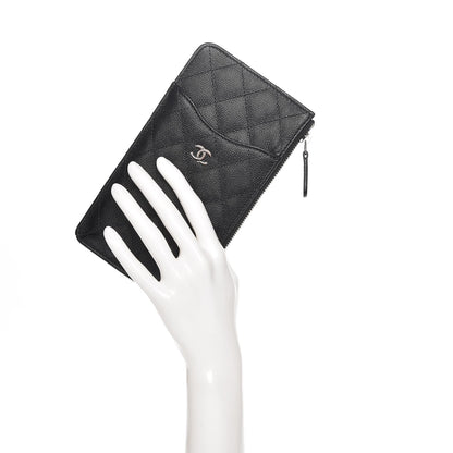 Chanel Caviar Quilted Classic Flat Wallet Pouch Black 2 of 8