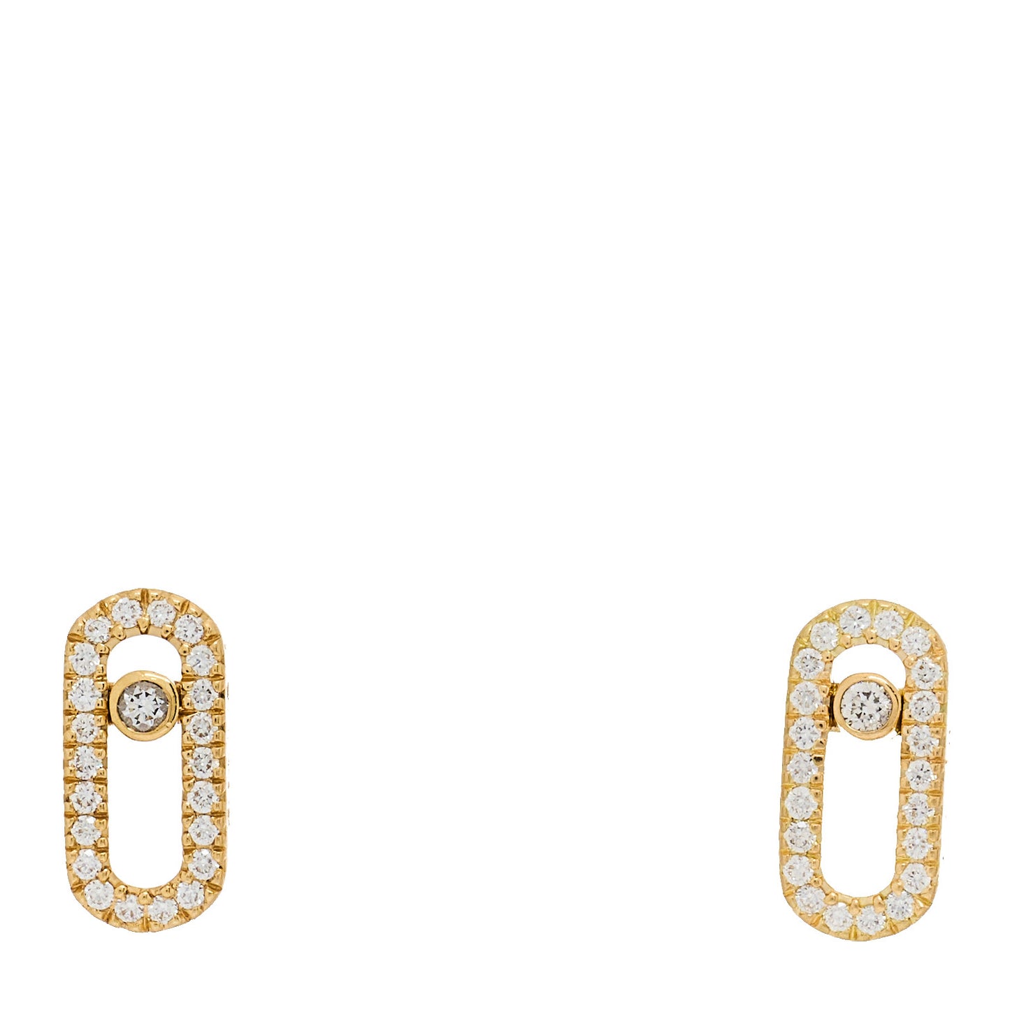 18K Yellow Gold Diamond Move Uno Earrings