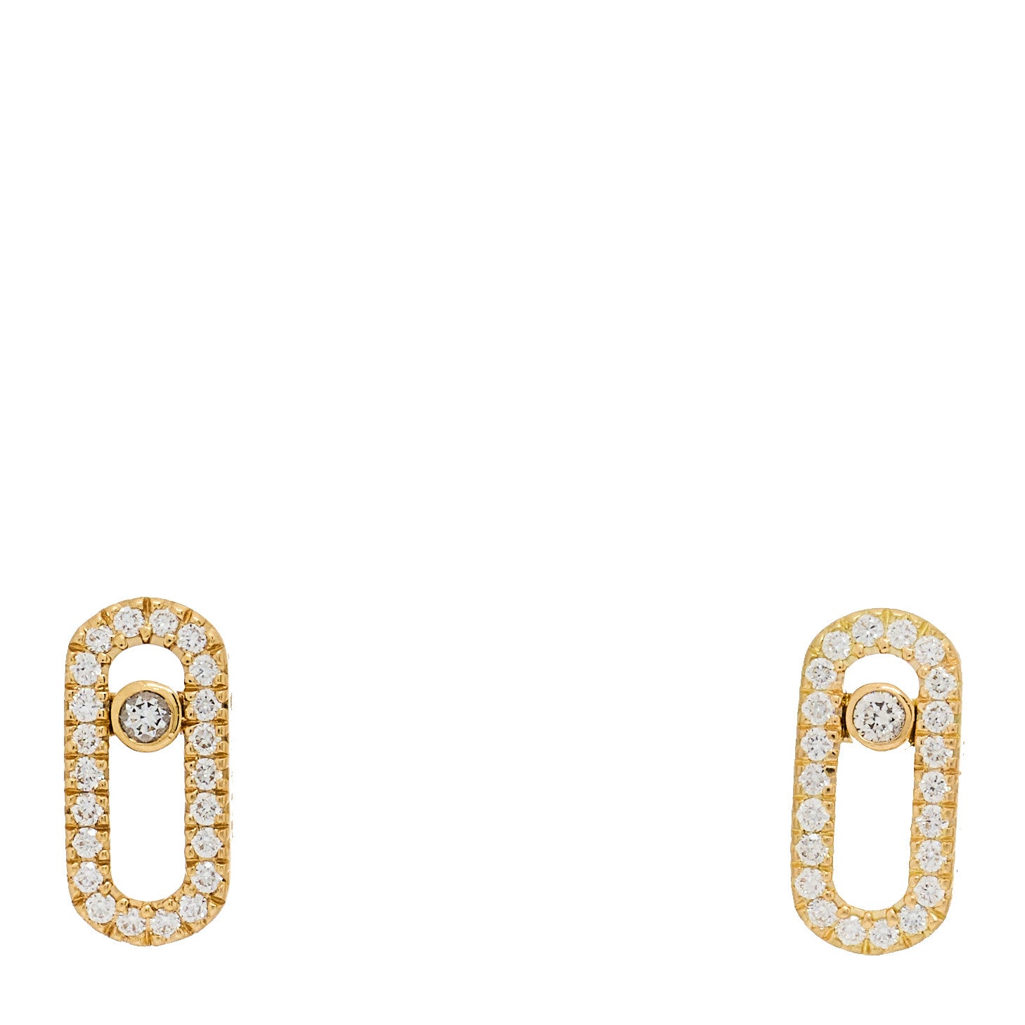 Messika 18K Yellow Gold Diamond Move Uno Earrings 1 of 4