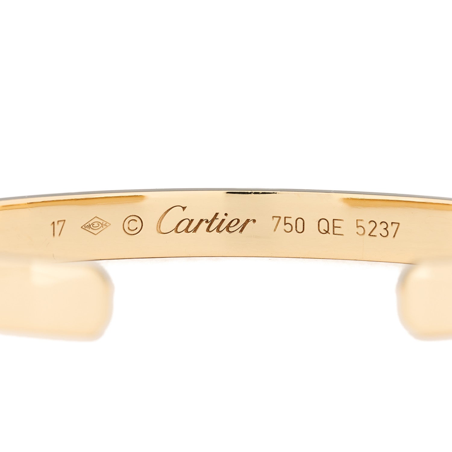 Cartier 18K Yellow Gold LOVE Cuff Bracelet 17 3 of 3