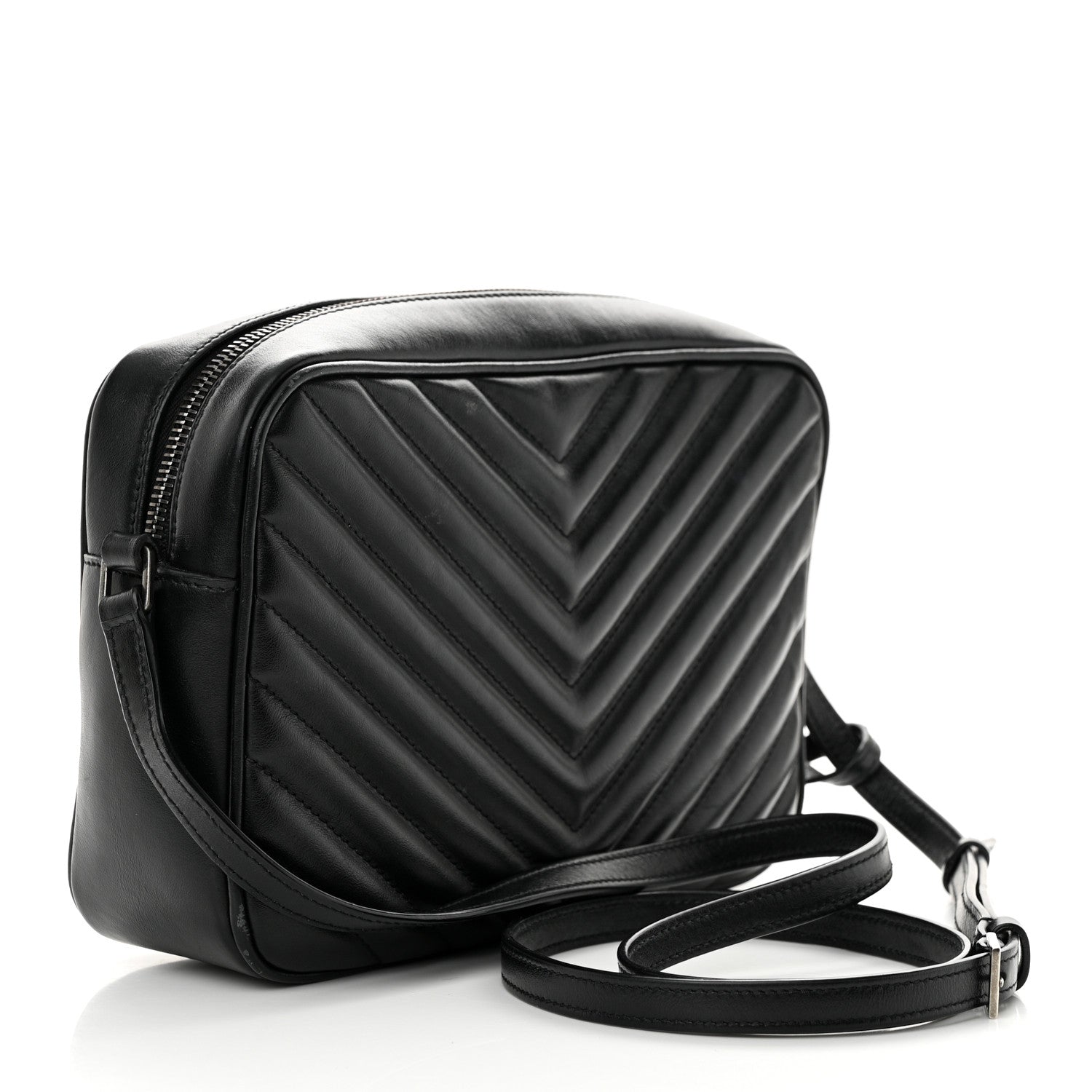 Saint Laurent Calfskin Matelasse Monogram Lou Camera Bag Black 3 of 13