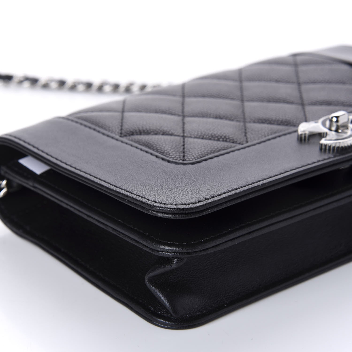 Chanel Caviar Quilted Vintage Mademoiselle Wallet On Chain WOC Black 6 of 12