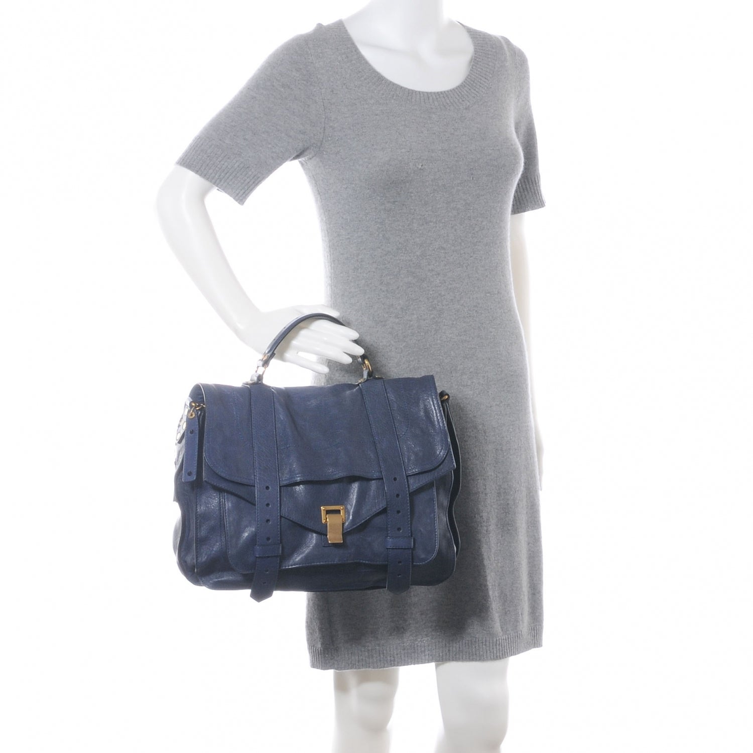 Proenza Schouler Lambskin PS1 Large Satchel Marine 2 of 7