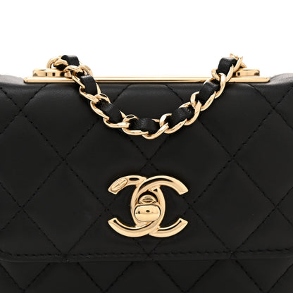 Chanel Lambskin Quilted Trendy CC Card Holder On Chain Black 9 of 11