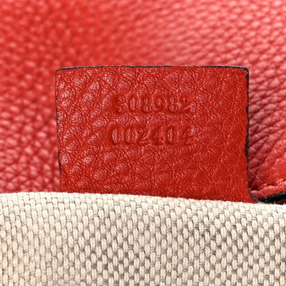 Gucci Pebbled Calfskin Medium Soho Chain Shoulder Bag Tabasco Red 7 of 11