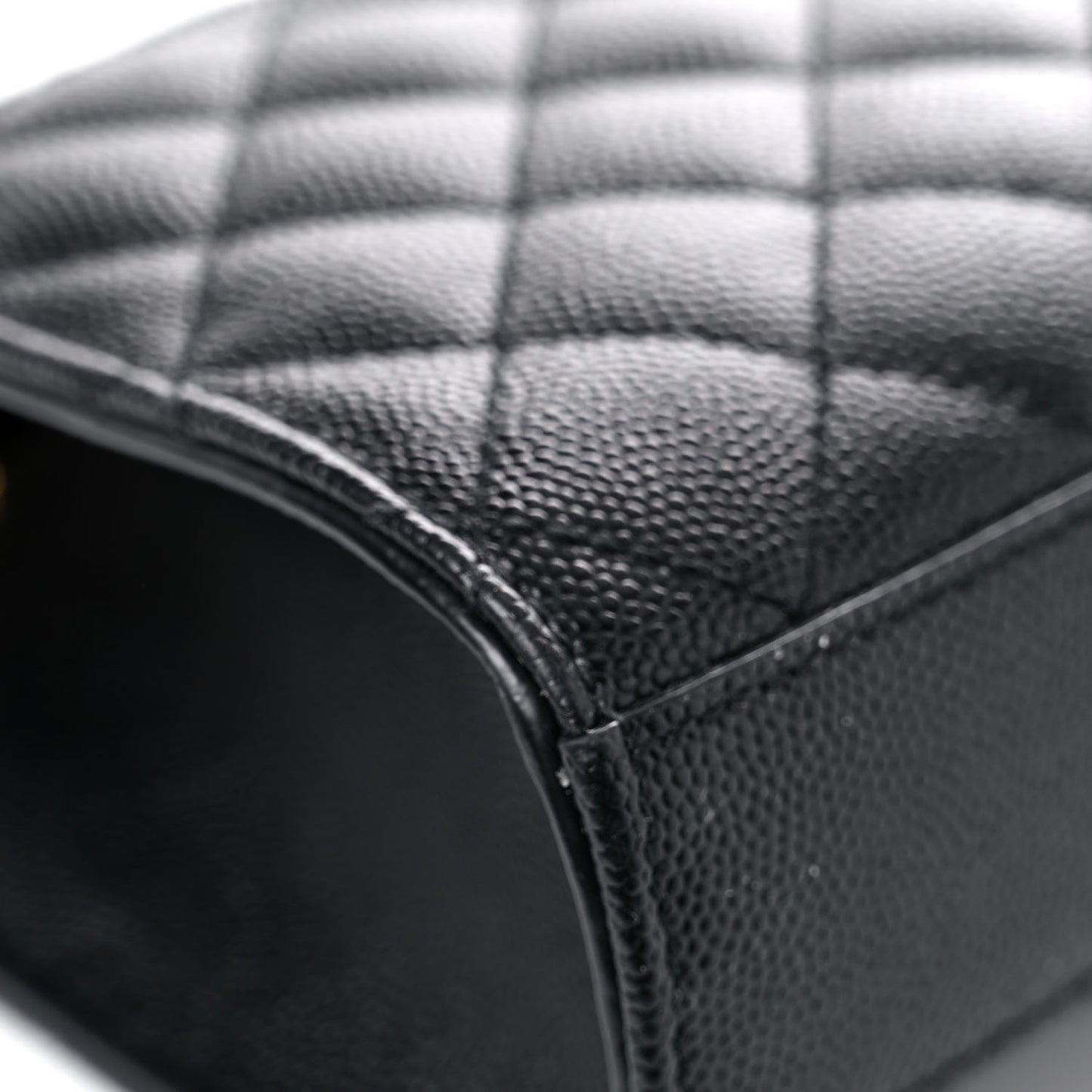 Grain De Poudre Textured Mixed Matelasse Triquilt Small Monogram Satchel Black