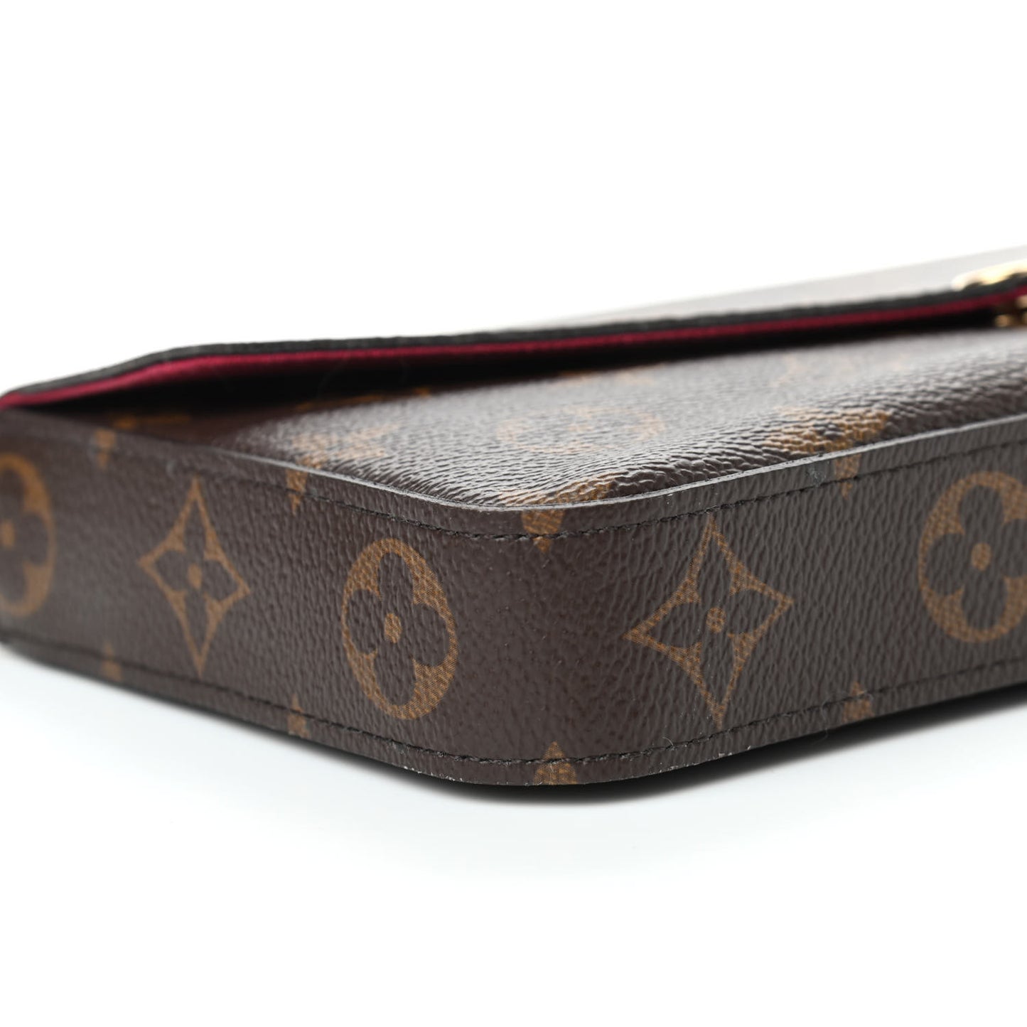 Monogram Pochette Felicie Chain Wallet Fuchsia