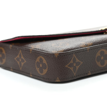 Louis Vuitton Monogram Pochette Felicie Chain Wallet Fuchsia 9 of 10