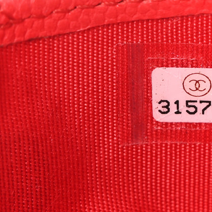 Chanel Caviar Quilted Card Holder Red 8 of 9