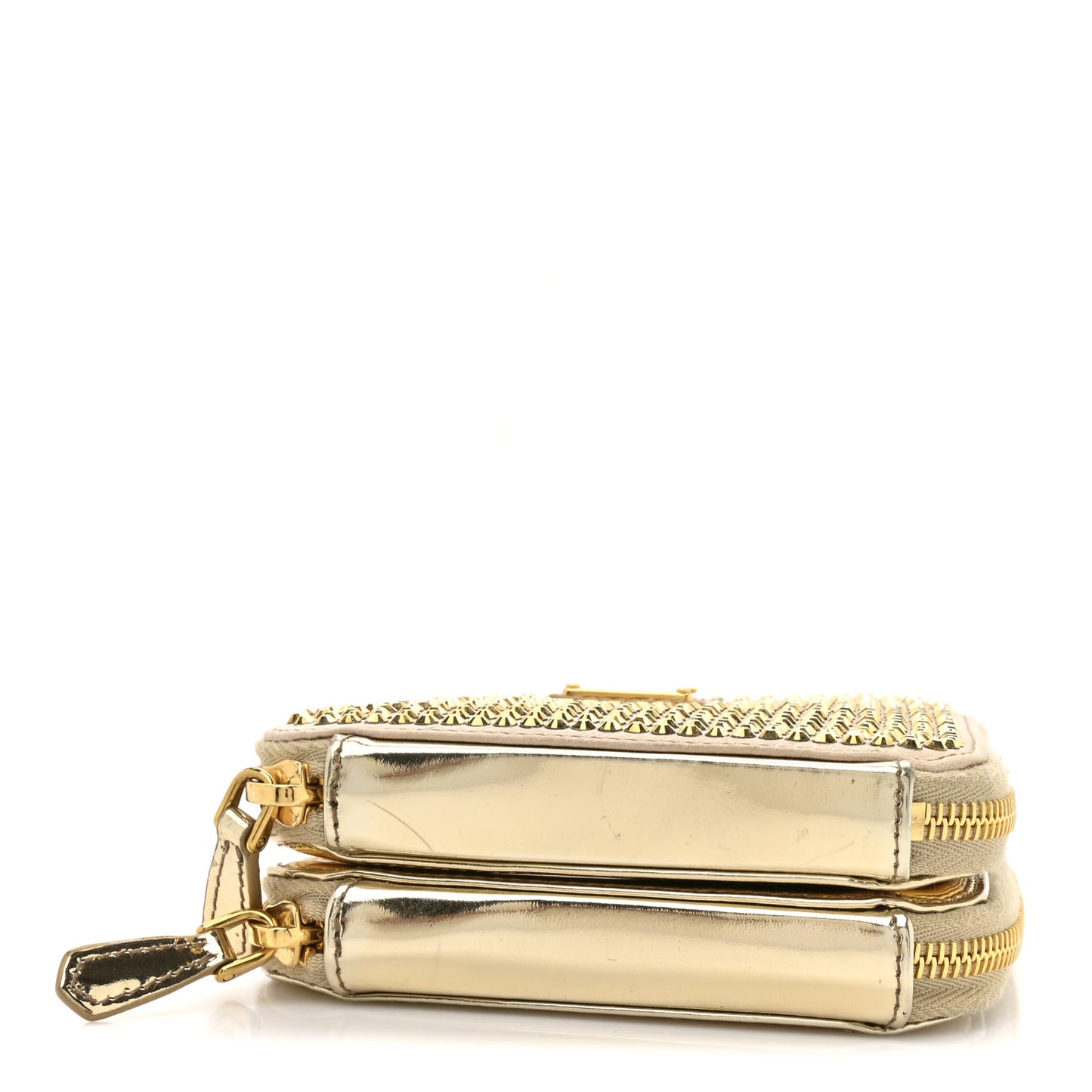 Satin Crystal Mini Triangle Crossbody Pouch Platino
