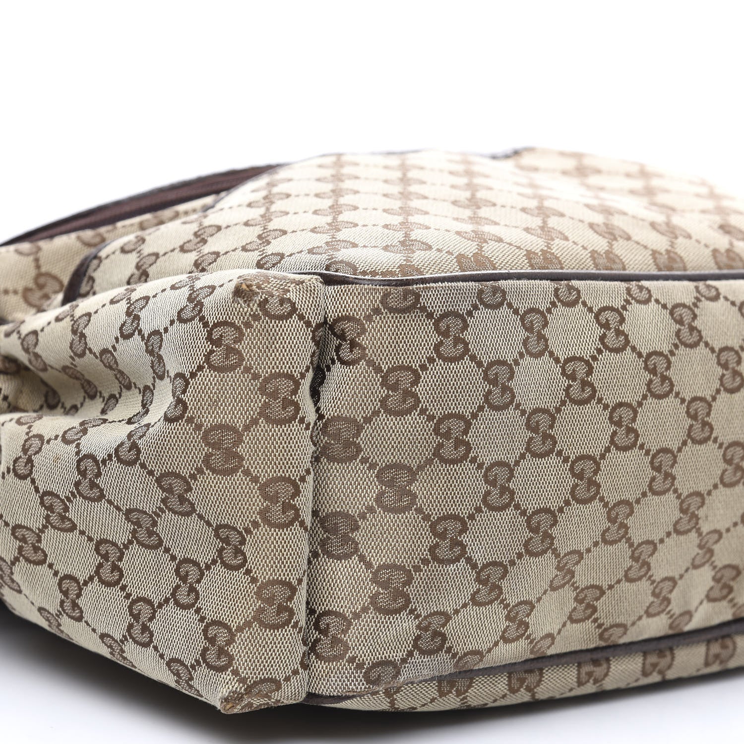 Gucci Monogram Natural Pigskin Large Diaper Bag Beige Ebony Cocoa Dark Chocolate 9 of 15