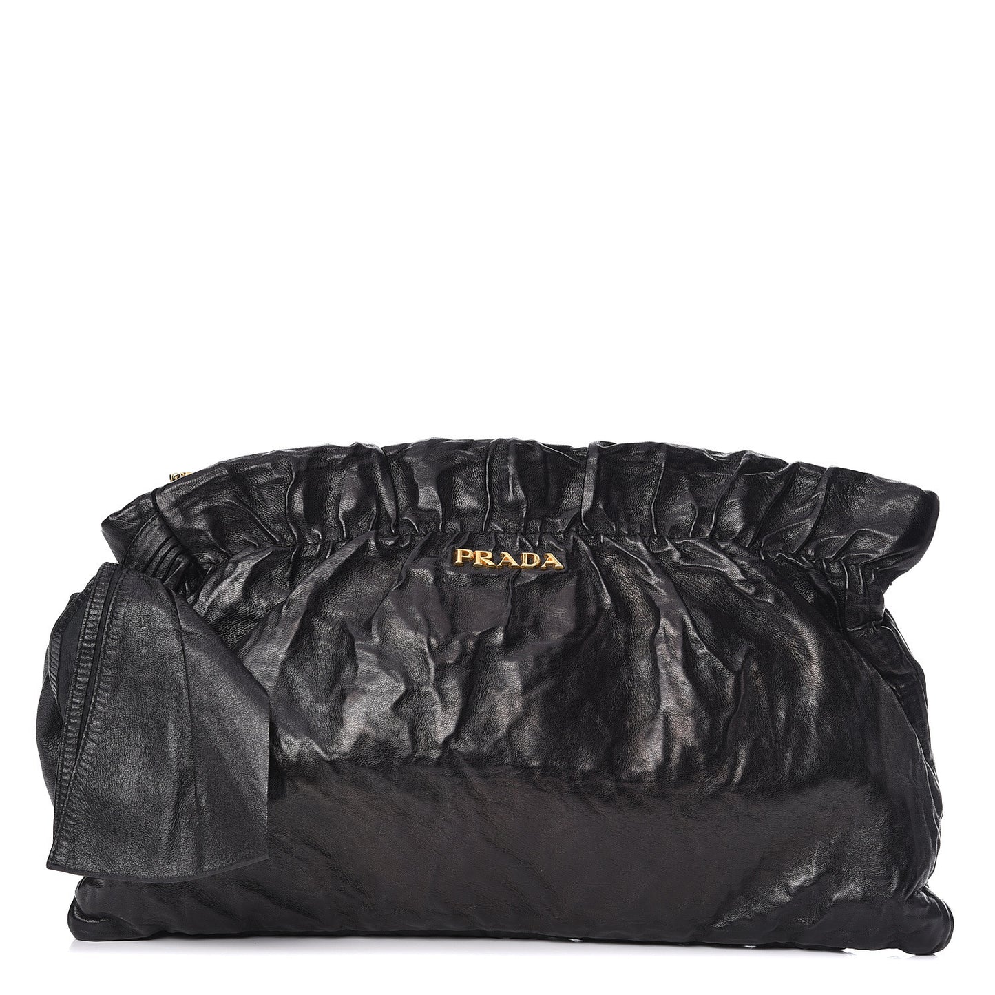 Nappa Antique Bow Clutch Black