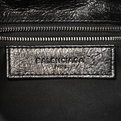 Balenciaga Agneau Giant 12 Silver Hardware Envelope Strap Clutch Black 9 of 14