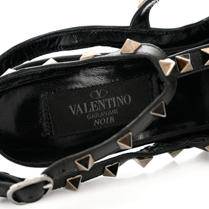 Valentino Garavani Calfskin Nappa Rockstud Ankle Strap 100mm Pumps 37.5 Black 6 of 12