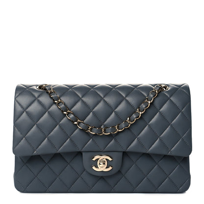 Chanel Lambskin Quilted Medium Double Flap Dark Grey 1 of 10