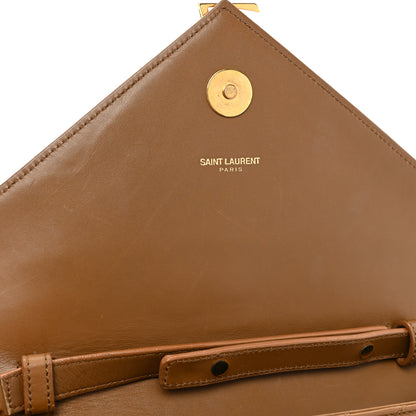 Saint Laurent Calfskin Matelasse Chevron Medium Monogram Satchel Brick 9 of 17