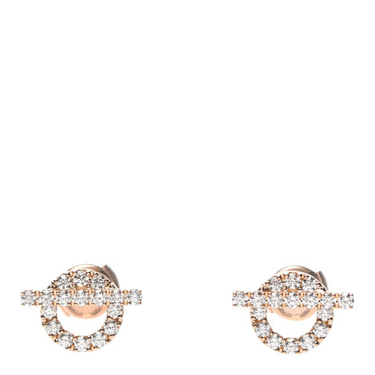 Hermes 18K Rose Gold Diamond Finesse Earrings 1 of 5
