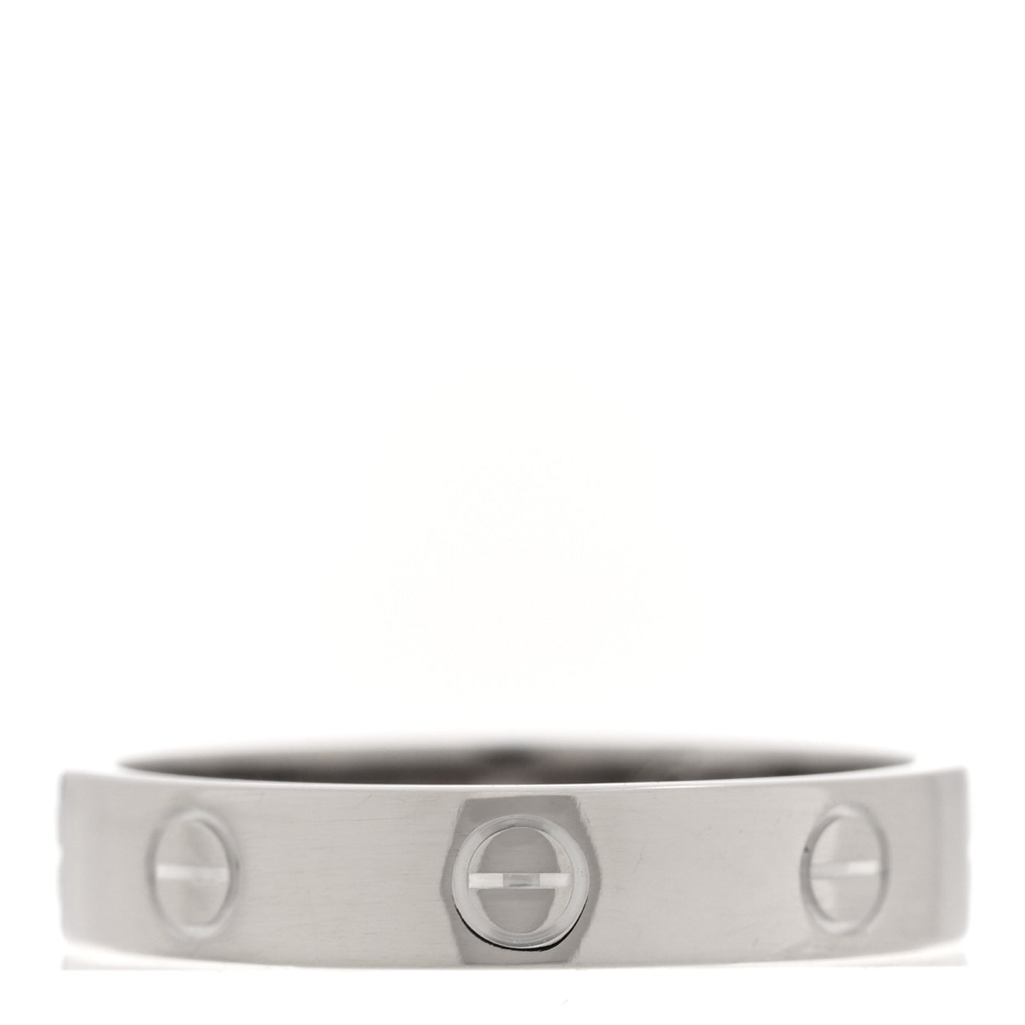 18K White Gold Diamond 3.5mm LOVE Wedding Band Ring 55 7.25