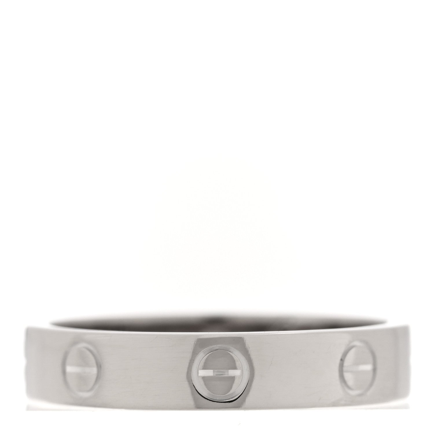 Cartier 18K White Gold Diamond 3.5mm LOVE Wedding Band Ring 55 7.25 3 of 4