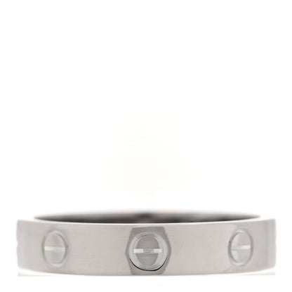 Cartier 18K White Gold Diamond 3.5mm LOVE Wedding Band Ring 55 7.25 3 of 4