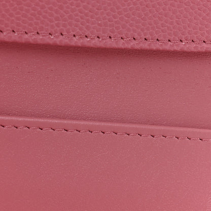 Chanel Caviar Quilted Textured CC Small Tri-Fold Flap Wallet Pink 9 of 11