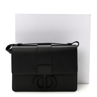 Christian Dior Ultra Matte Grained Calfskin 30 Montaigne Flap Bag Black 10 of 10