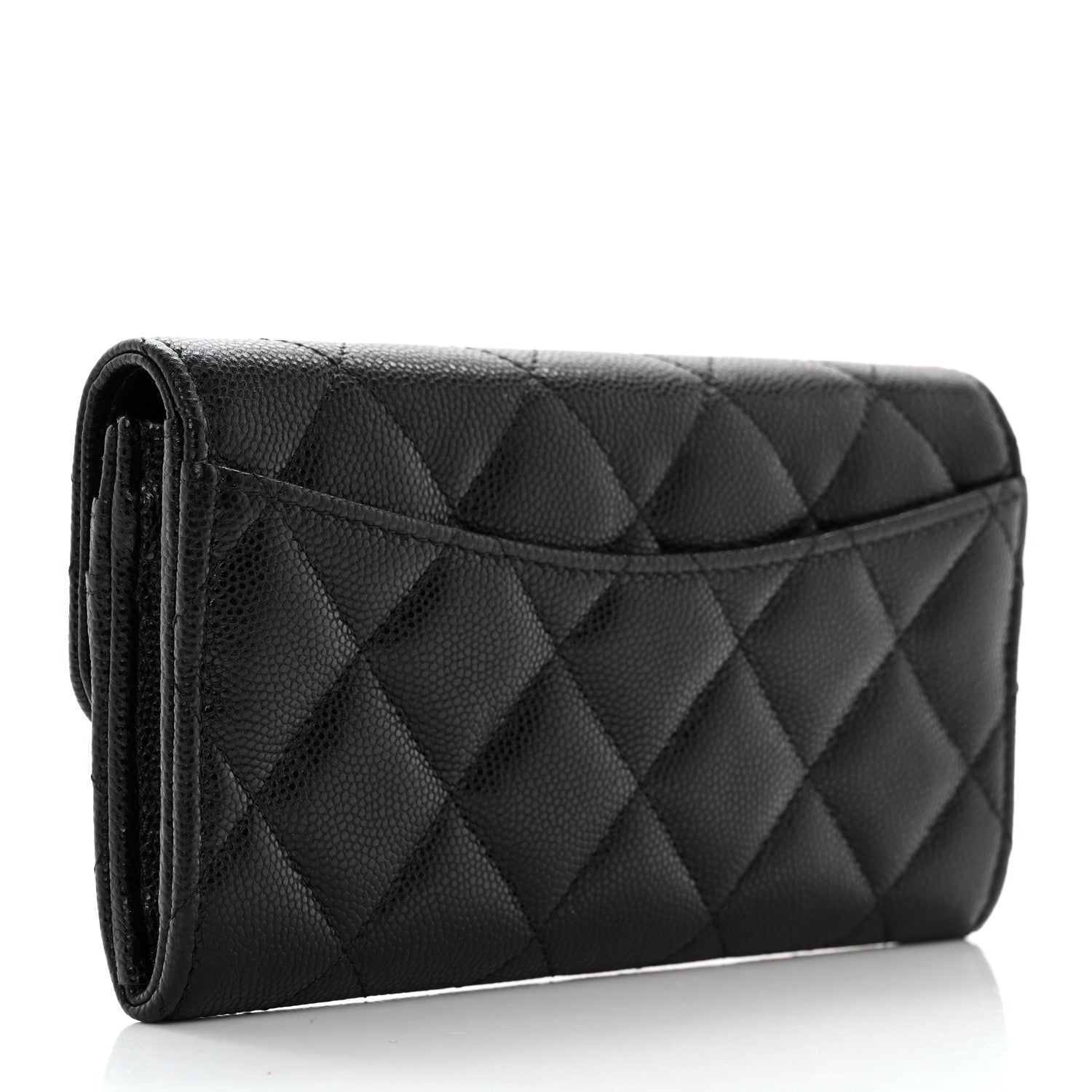 Chanel Caviar Quilted Medium Gusset Flap Wallet Black 3 of 11