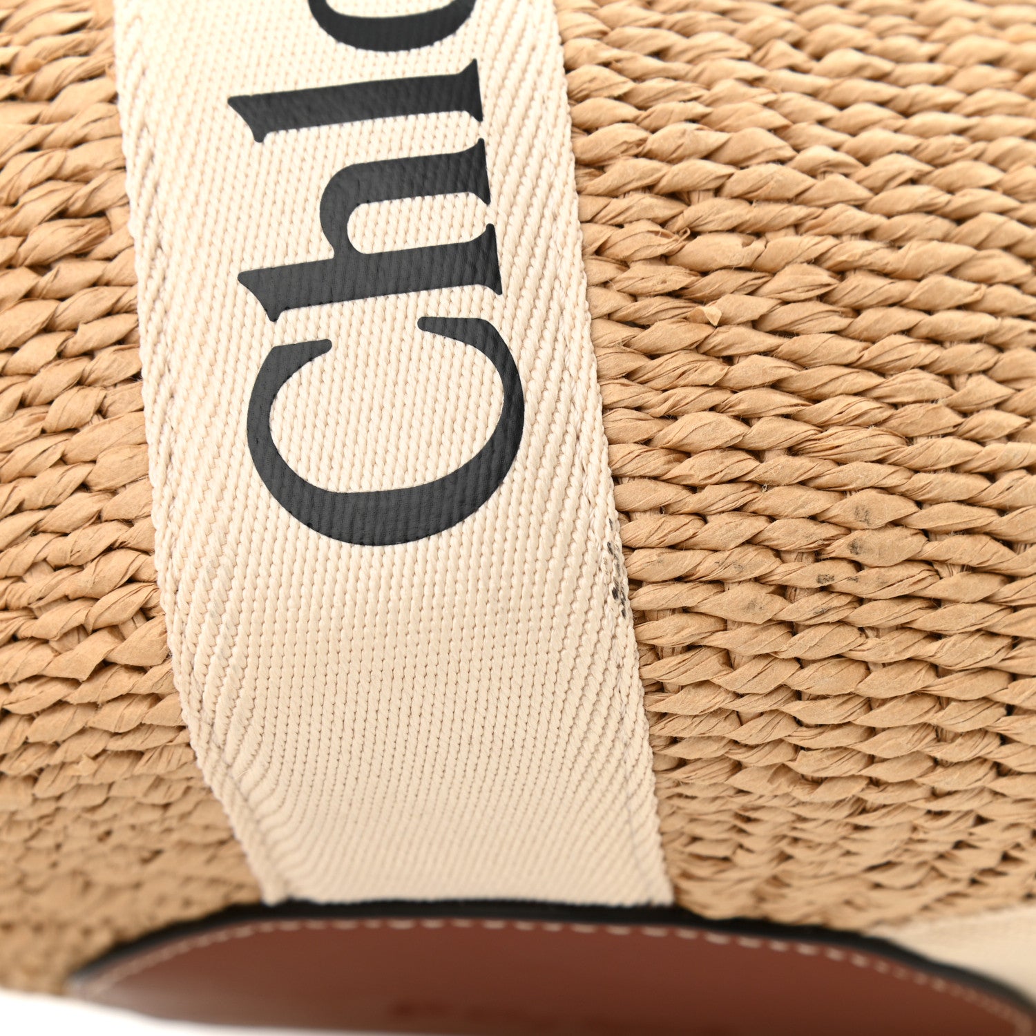 Chloe Raffia Large Woody Tote White 11 of 12