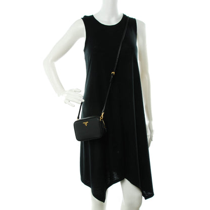 Prada Saffiano Mini Camera Crossbody Bag Nero Black 2 of 8