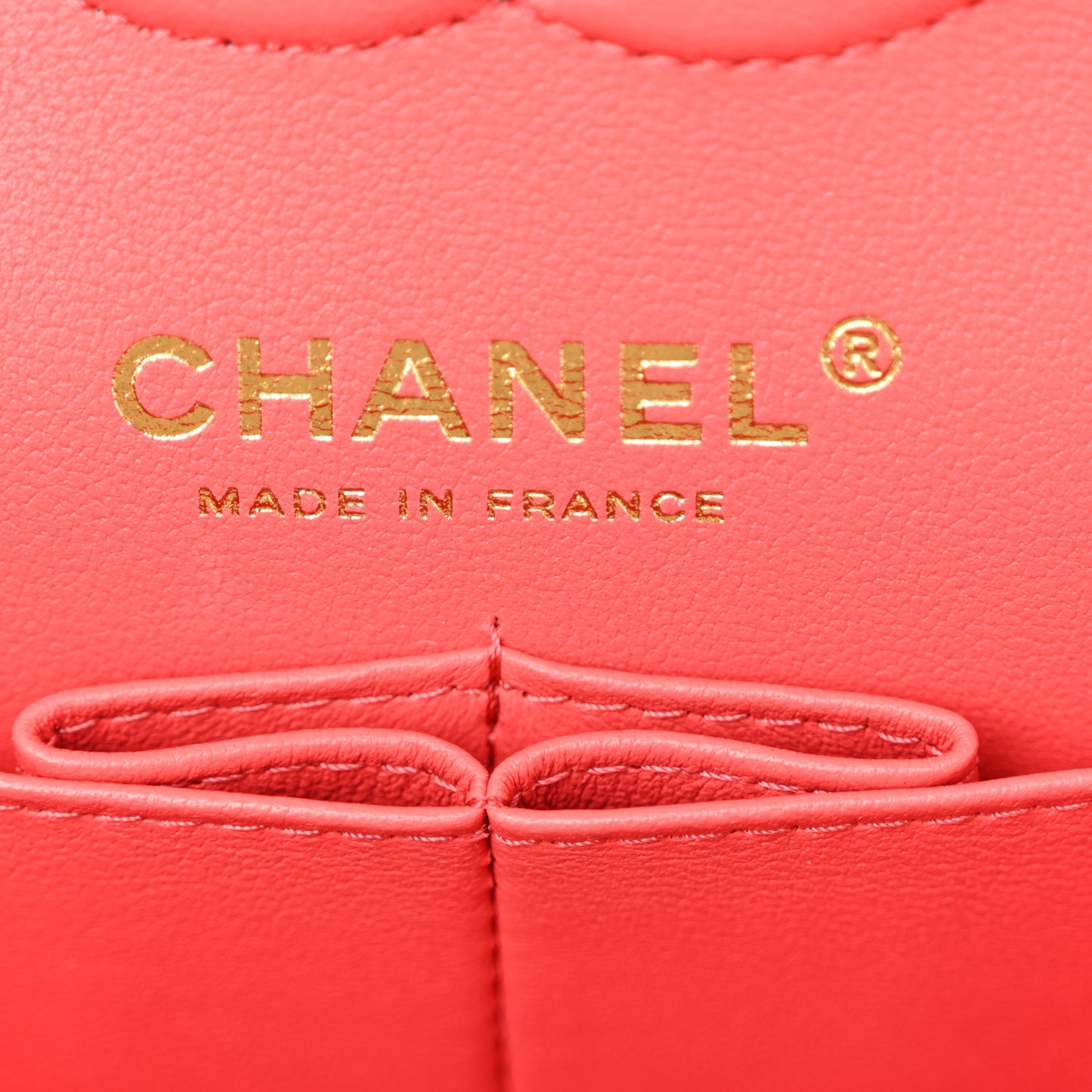 Caviar Quilted Small Double Flap Red Red