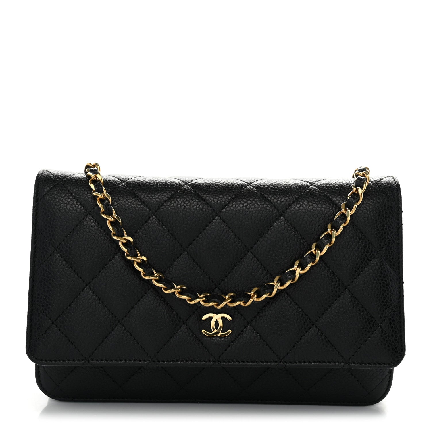 Chanel Caviar Quilted Wallet On Chain Black 1 of 11
