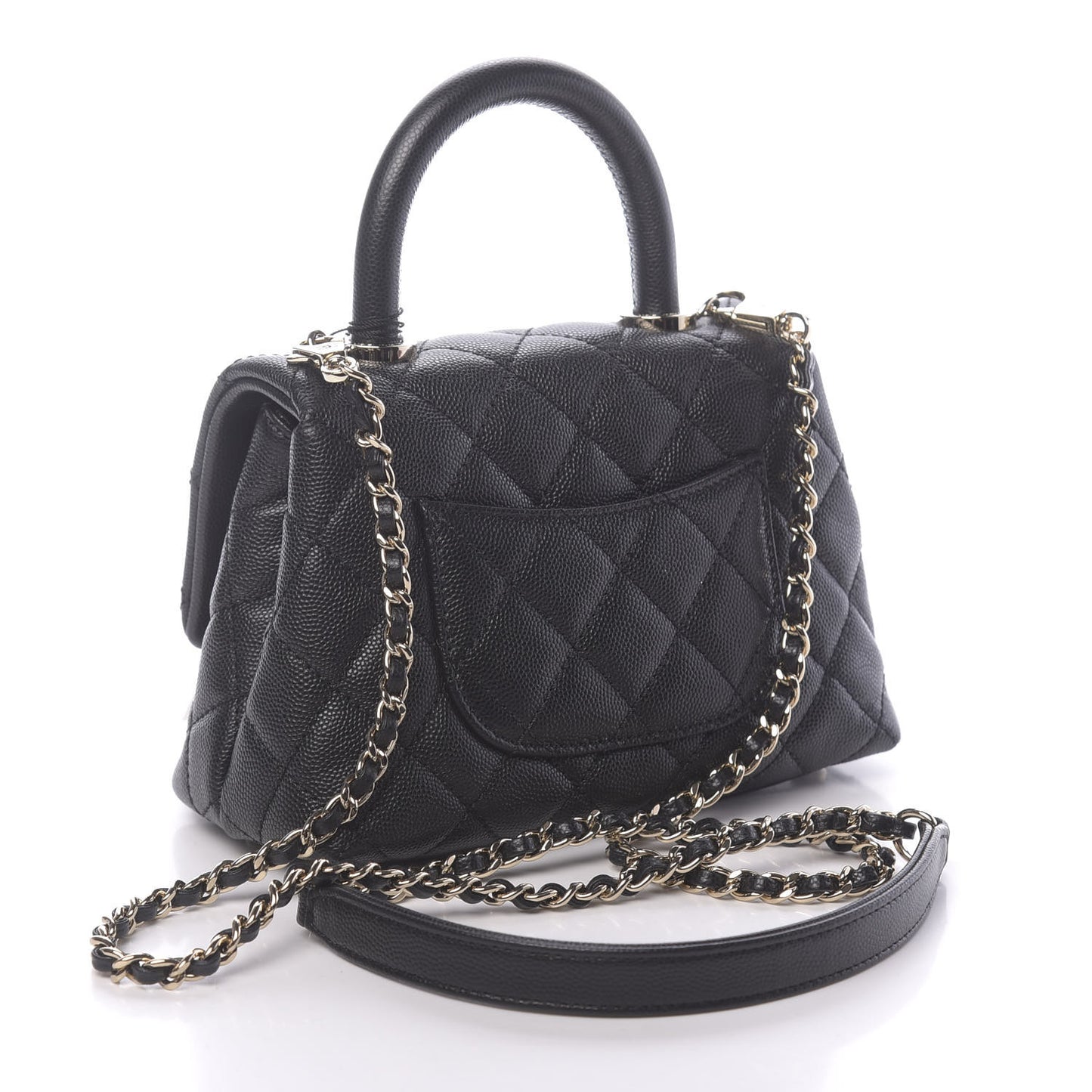 Caviar Quilted Extra Mini Coco Handle Flap Black