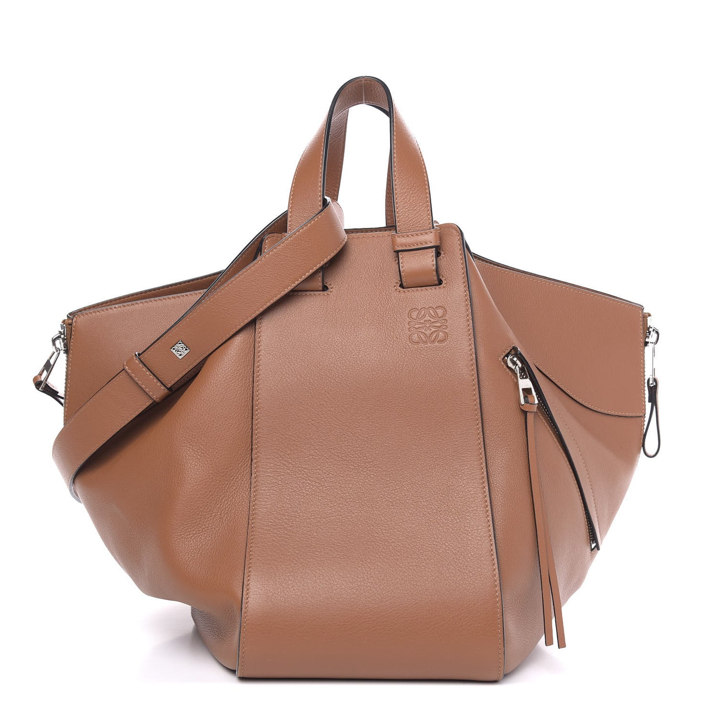 Calfskin Medium Hammock Shoulder Bag Tan
