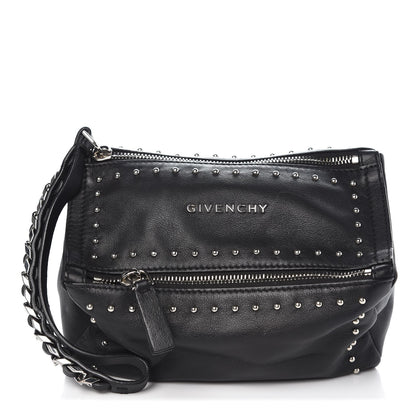 Givenchy Calfskin Studded Pandora Wristlet Black 1 of 7