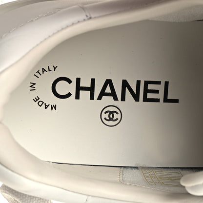 Chanel Calfskin Womens CC Logo Sneakers 39.5 White 8 of 9