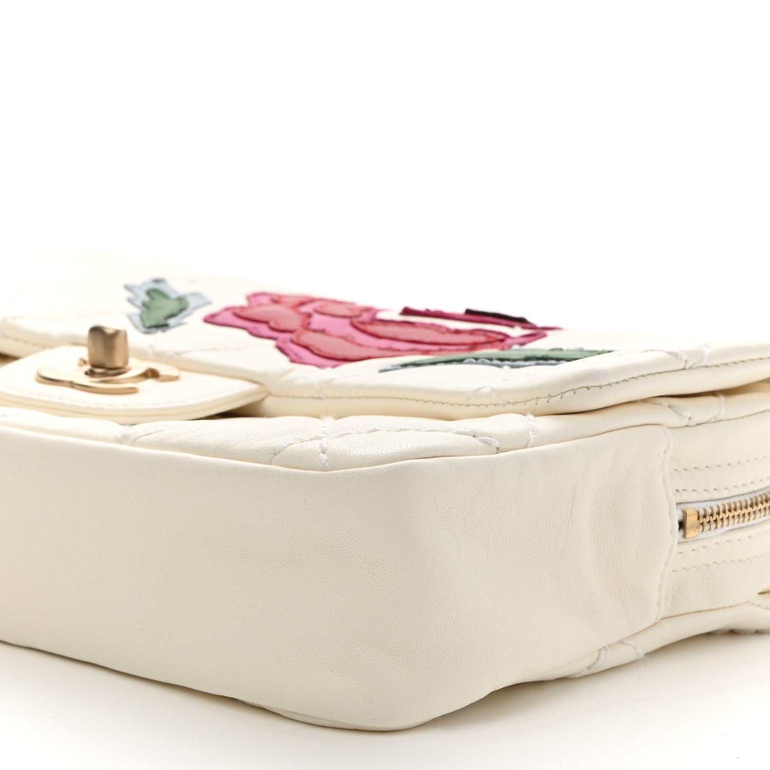 Chanel Lambskin Quilted Flower Patch Single Flap White 9 of 9
