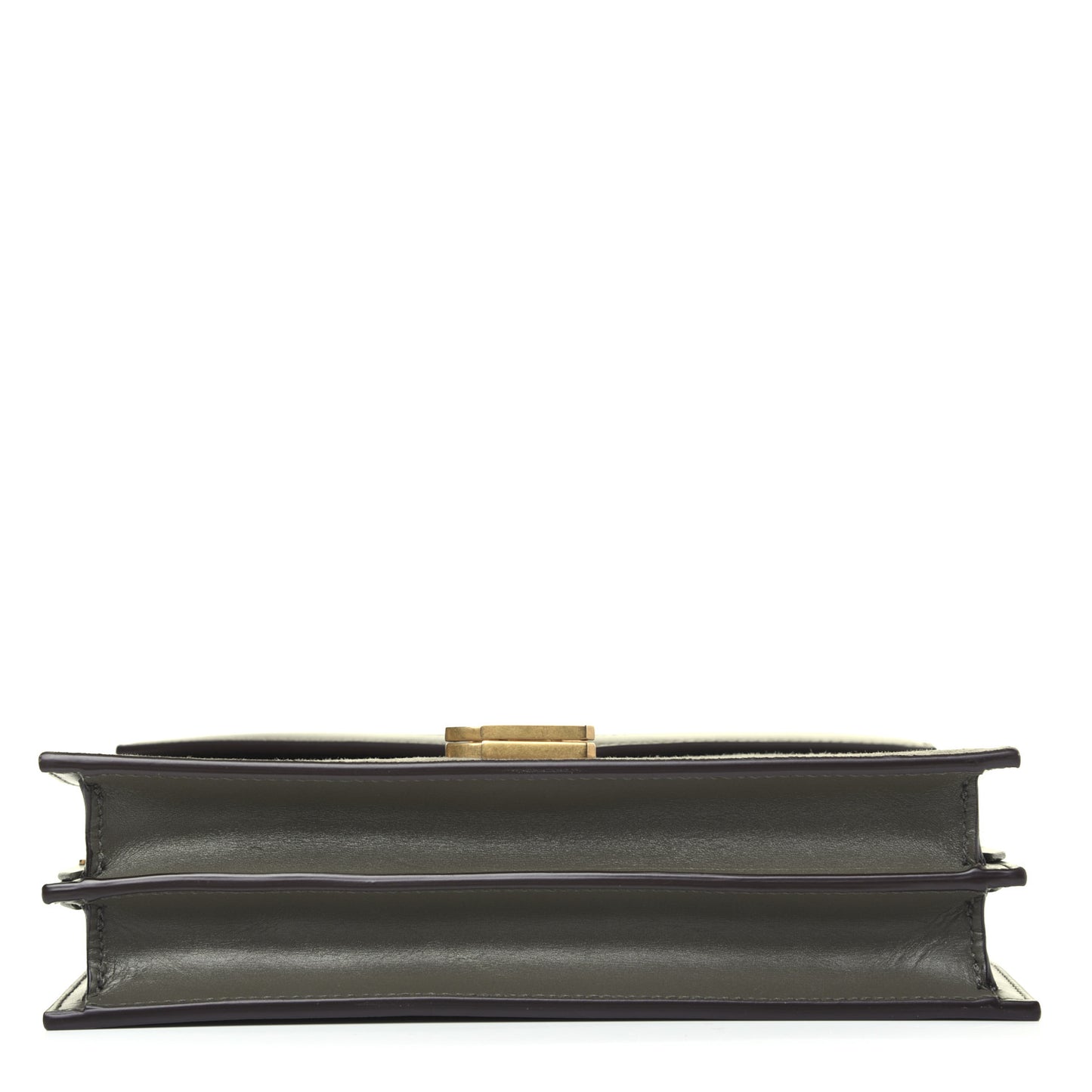 Smooth Calfskin Suede Monogram Cassandra Clasp Bag Olive Green