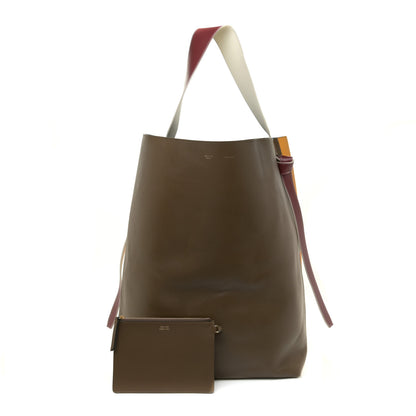 Celine Shiny Smooth Calfskin Twisted Cabas Yellow Khaki 4 of 19