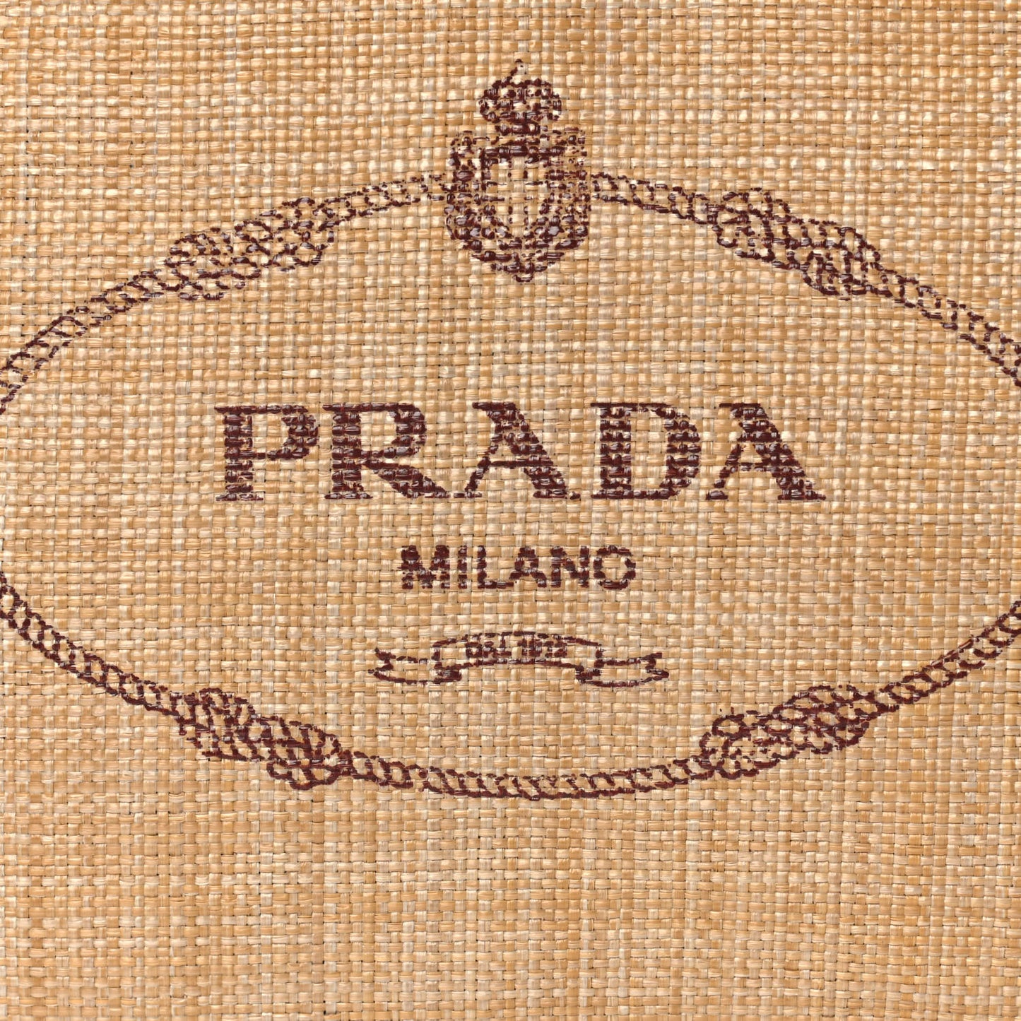 Raffia Logo Tote Naturale