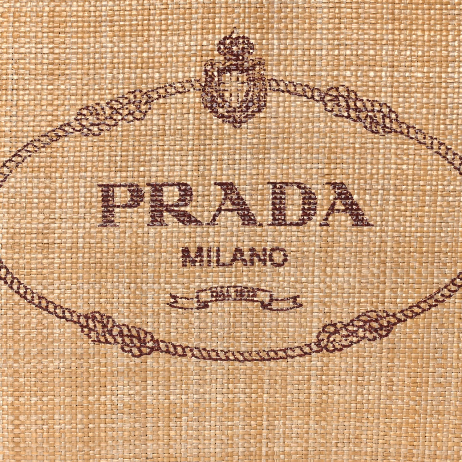Prada Raffia Logo Tote Naturale 7 of 11