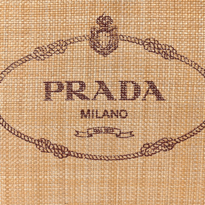 Prada Raffia Logo Tote Naturale 7 of 11