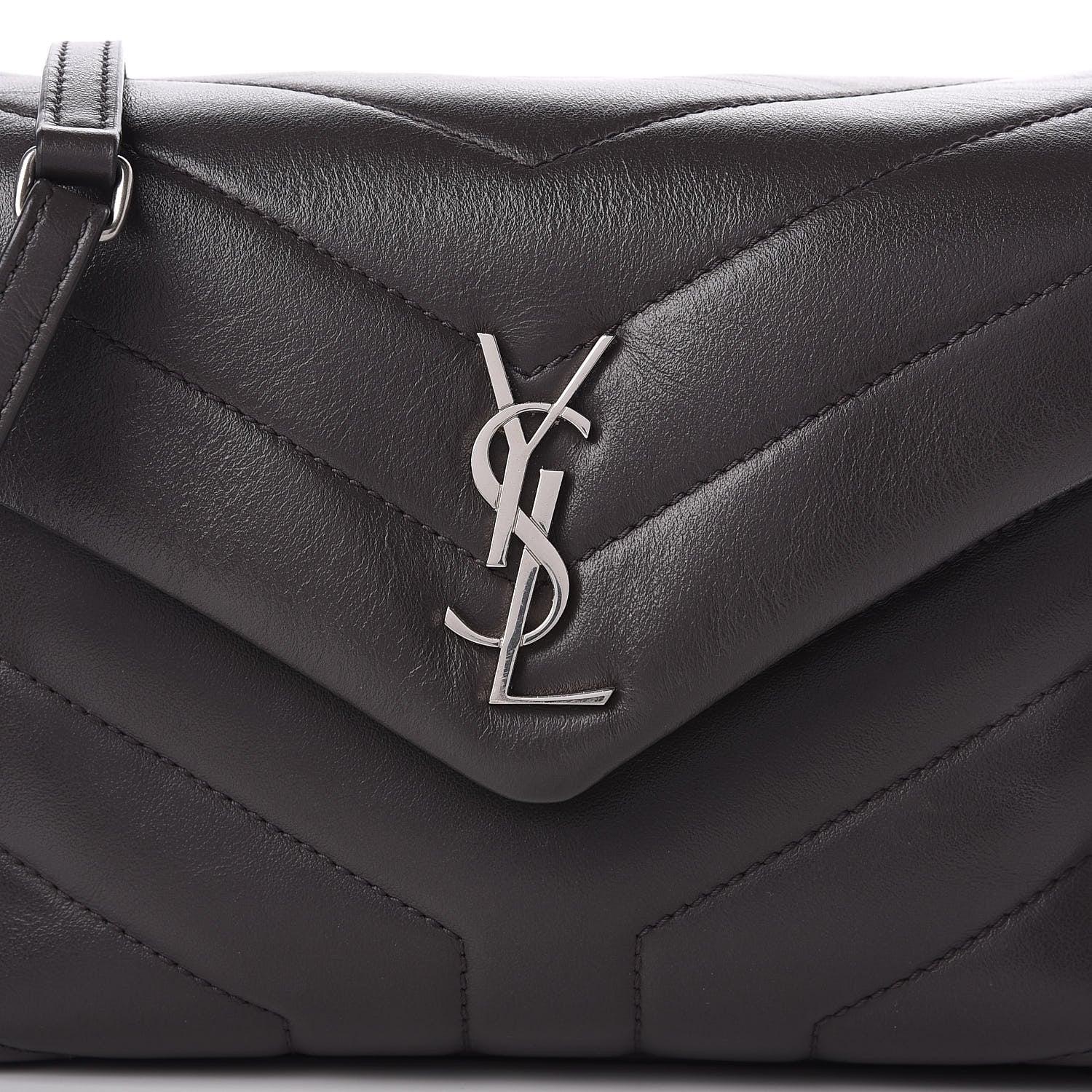 Saint Laurent Calfskin Y Quilted Monogram Toy Loulou Crossbody Bag Earth 10 of 10