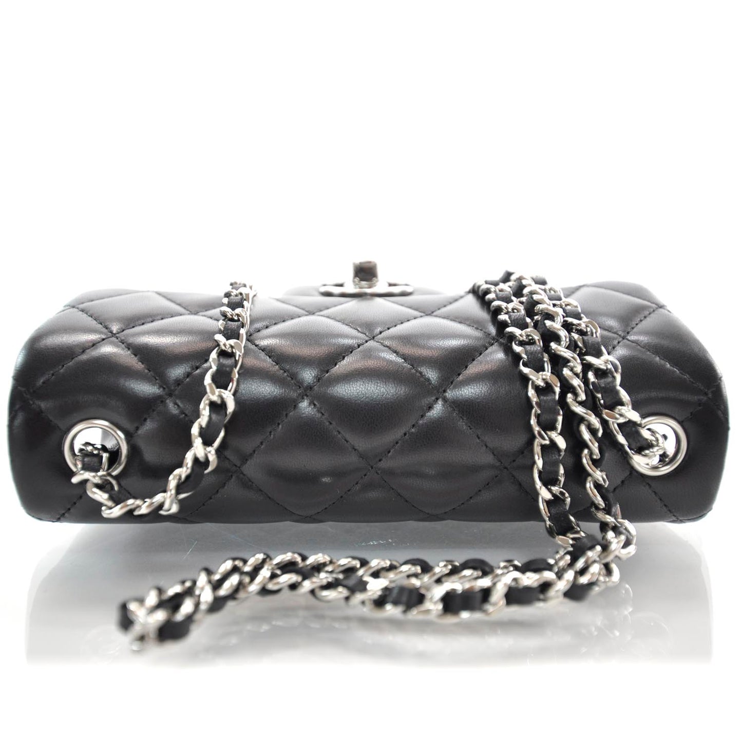 Lambskin Quilted Extra Mini Flap Black