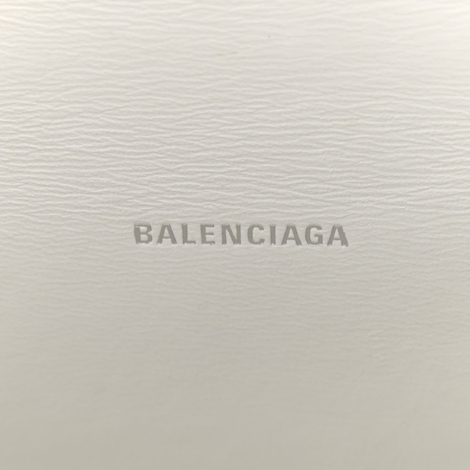 Balenciaga Shiny Calfskin Crocodile Embossed Hourglass Top Handle Bag XS White 6 of 19