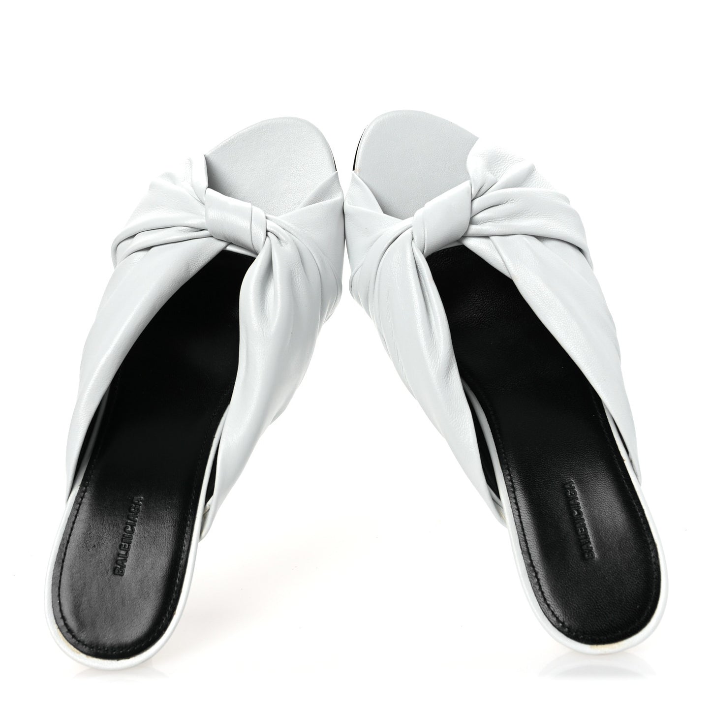 Smooth Nappa Drapy 80mm Sandals 38 White