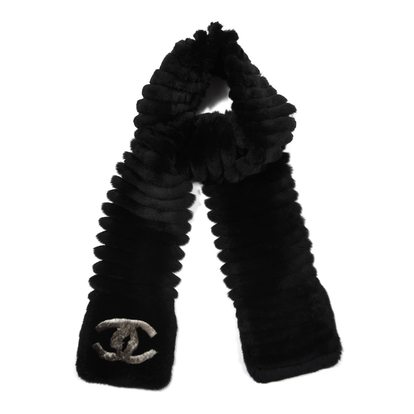 Orylag Rabbit Fur CC Scarf Black Grey