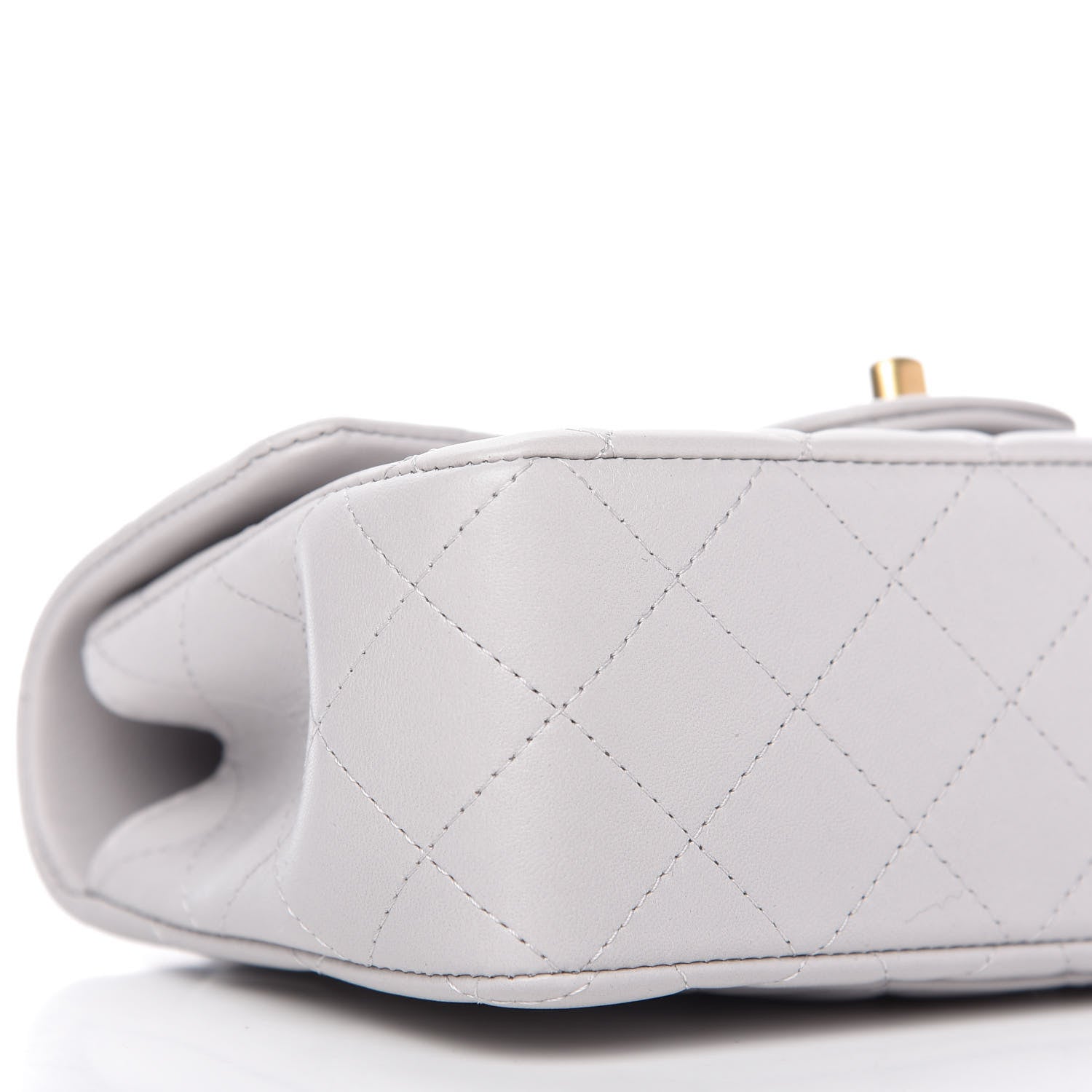 Chanel Lambskin Quilted Mini Top Handle Rectangular Flap Grey 6 of 11