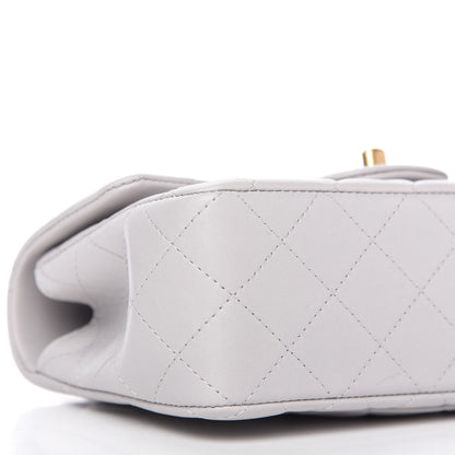 Chanel Lambskin Quilted Mini Top Handle Rectangular Flap Grey 6 of 11