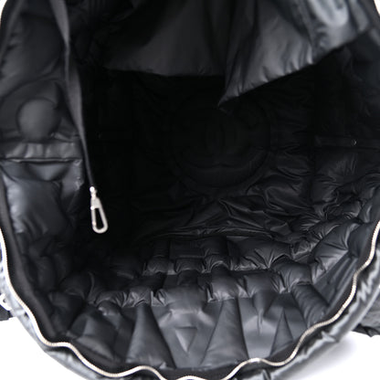 Chanel Nylon Embossed Large Doudoune Bowling Bag Black 4 of 8